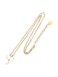 Christian dior pre-owned 2000 logo pearl necklace - goud