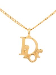 Christian dior pre-owned 2000s halsketting met logo - goud
