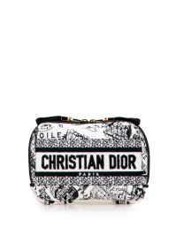 Christian dior pre-owned 2023 plan de paris canvas make-up tas met borduurwerk - zwart