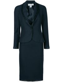 Christian dior pre-owned gevlochten detail rok pak - blauw
