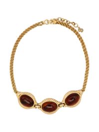 Christian dior pre-owned halsketting verfraaid met edelstenen - goud
