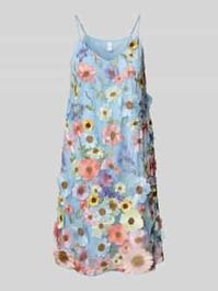 Cocktailjurk met spaghettibandjes, model 'flowering'