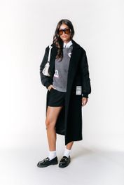 Colourful Rebel - Ada Contrast Wool Long Coat - Dames - Jassen