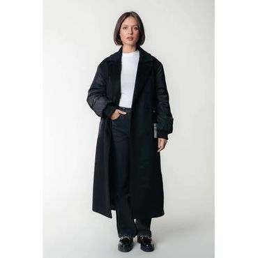 Colourful Rebel - Ada Contrast Wool Long Coat - Dames - Jassen