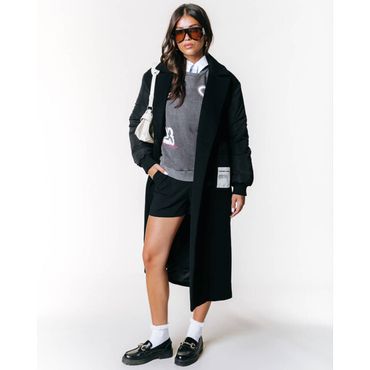 Colourful Rebel - Ada Contrast Wool Long Coat - Dames - Jassen