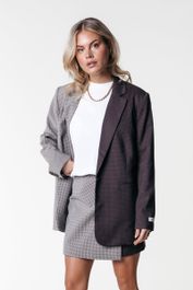 Colourful rebel mimmi check two tone single breasted blazer- s