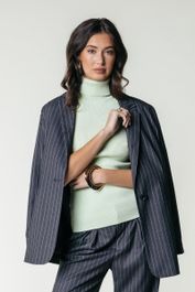 Colourful rebel mimmi pinstripe single breasted blazer- xl