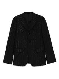 Comme des garçons homme plus blazer met franje - zwart