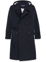 Comme des garçons homme trenchcoat met capuchon - blauw
