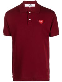 Comme des garçons play geborduurd hart-polo - rood - Rood