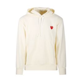 Comme des garçons play, heren, sweatshirts & hoodies, beige, maat: m