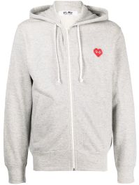 Comme des garçons play hoodie met logopatch - grijs
