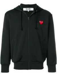 Comme des garçons play hoodie met rits - zwart