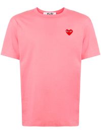 Comme des garçons play t-shirt met geborduurd hart - roze - Roze