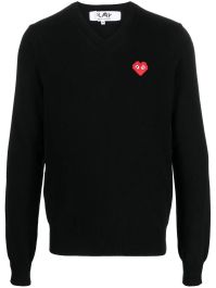 Comme des garçons play trui met v-hals - zwart