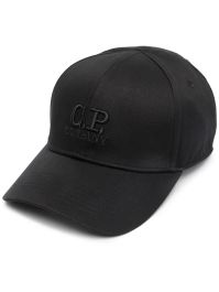 C.p. company honkbalpet met geborduurd logo - zwart