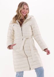 Creme michael kors gewatteerde jas long fitted puffer