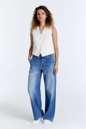 Cup of joe maxine wide leg jeans medium blue