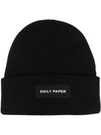Daily paper muts met logopatch - zwart