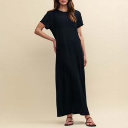 Dames nobodys child dustin maxi jersey jurk in zwart
