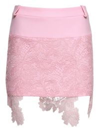 David koma mini-rok van kant - roze