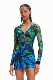Desigual strandjurk donkerblauw/turquoise