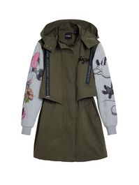 Desigual tussenparka  lichtgrijs / kaki / gemengde kleuren