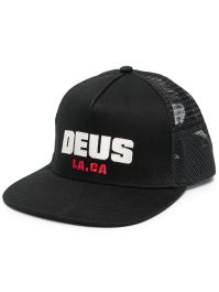 Deus ex machina trucker pet met logoprint - zwart