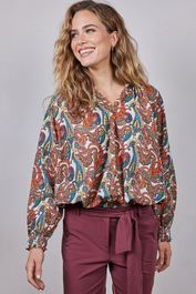 Didi blouse lima print offwhite with colorful paisley maat: 44 | blouses outlet | dames | wit