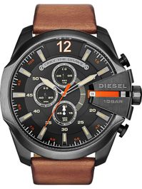 Diesel analoog horloge 'mega chief' lichtbruin / zwart