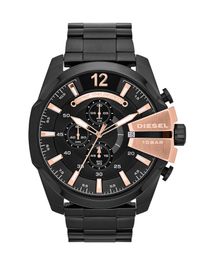 Diesel analoog horloge 'mega chief' oudroze / zwart