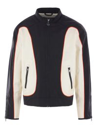 Diesel bikerjack met vlakken en rits - zwart