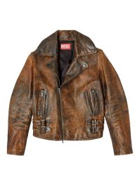 Diesel l-eon leren jack - bruin