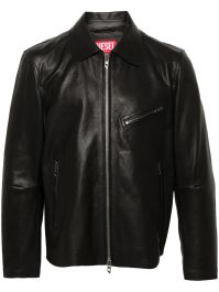 Diesel l-korn leren jack - zwart