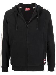 Diesel trainingsjack met logoprint - zwart