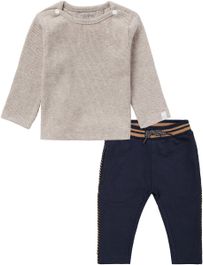 Dirkje noppies - kledingset - 2 delig - broek navy - shirt natal taupe - maat 68
