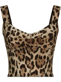 Dolce & gabbana kim dolce&gabbana korset top met luipaardprint - beige
