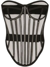 Dolce & gabbana kim dolce&gabbana korset top met tule - zwart