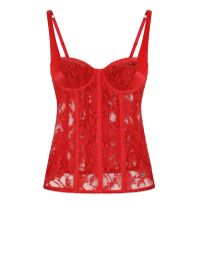 Dolce & gabbana korset top met kant - rood
