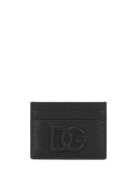 Dolce & gabbana leren pasjeshouder met logoplakkaat - zwart