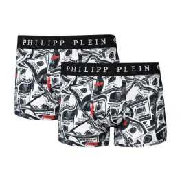 Dollar logo boxers two pack philipp plein , zwart , heren