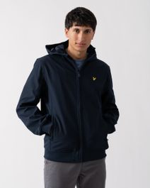 Donker marineblauw softshelljack met fleece aan de achterkant van lyle & scott