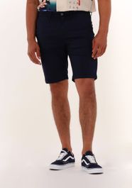 Donkerblauwe cast iron korte broek chino shorts riser stretch