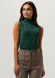 Donkergroene vanilia top uni sleeveless col