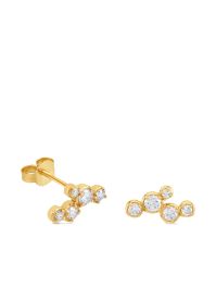 Dower and hall 14kt geelgouden stargazer oorbellen met diamant