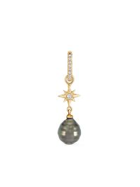 Dower and hall 9kt geelgouden north star oorringen met diamant