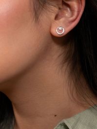 Dower and hall circle dewdrop oorbellen - zilver