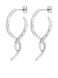 Dower and hall grote gedraaide oorbellen - zilver