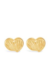 Dower and hall humbug heart studs geribbelde oorbellen - goud