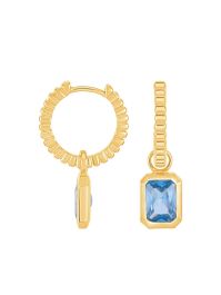 Dower and hall humbug oorbellen met blauwe topaas - goud